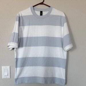 lululemon athletica Gray and White Striped Tee